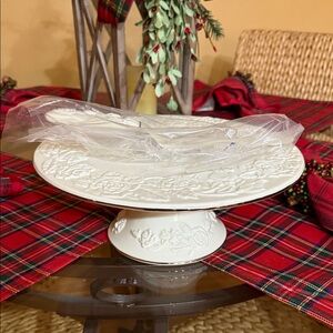 Ivory Floral Cake Stand
